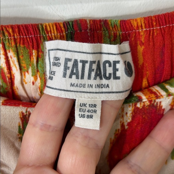 FATFACE Ines Orange Paradise Ikat Wide Leg Flowy Pants Size 8 - Picture 6 of 16